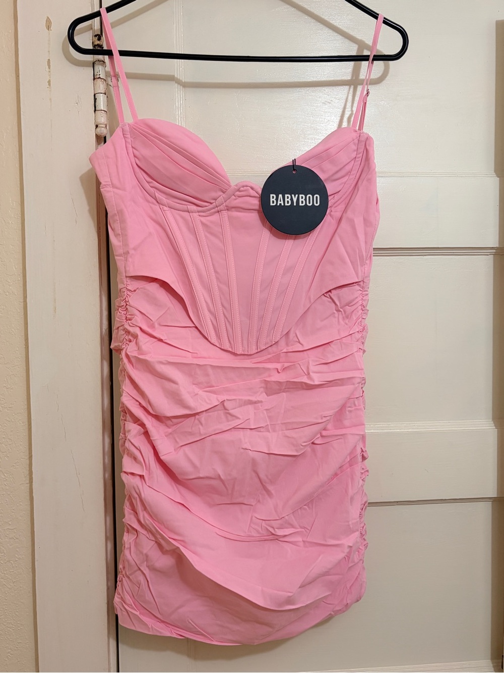 Babyboo Nyla Mini Dress Baby Pink Size Small NWT